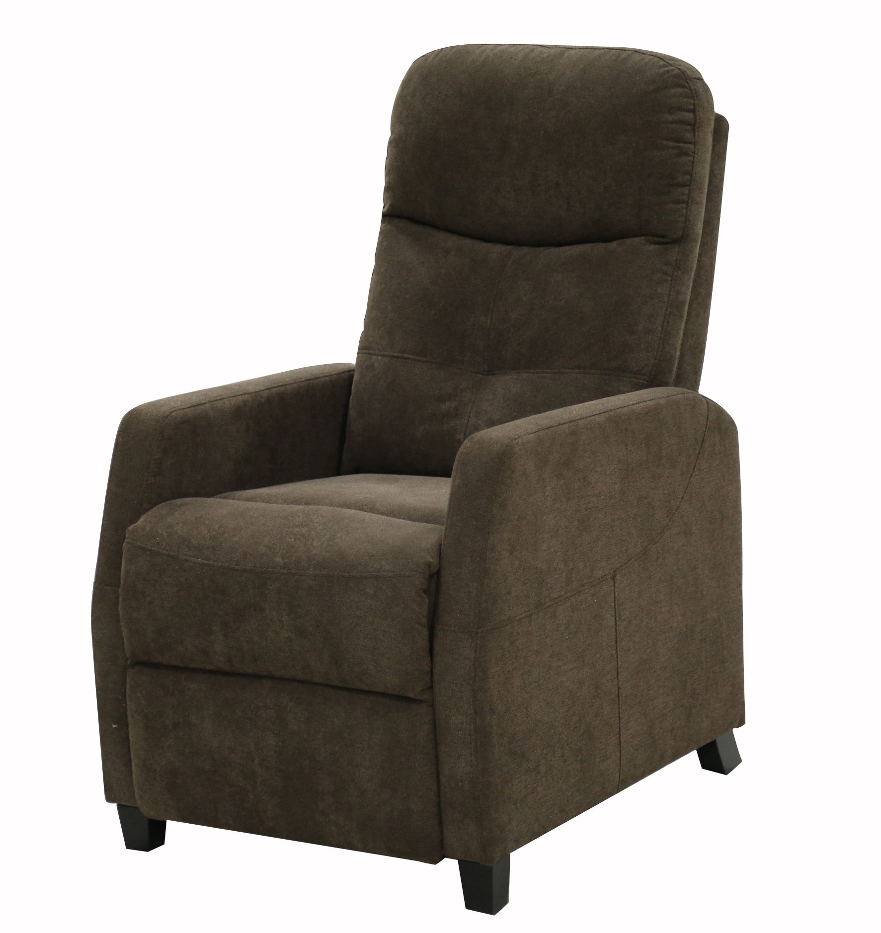 Annika Brown Chenille Upholstered Push Back Recliner Chair