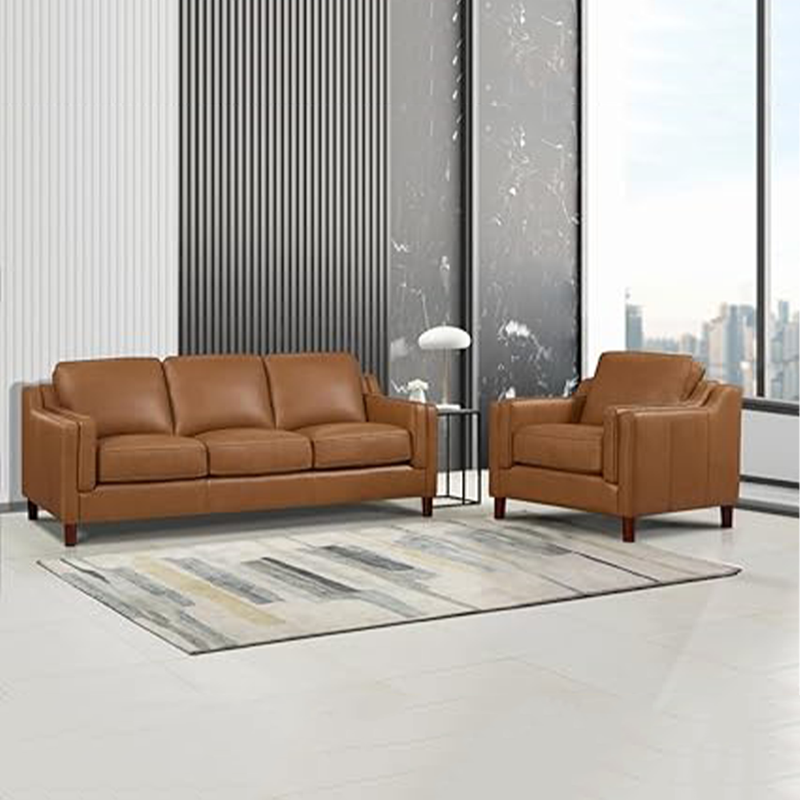 Opal Oasis Leather Sofa and Chair Set
