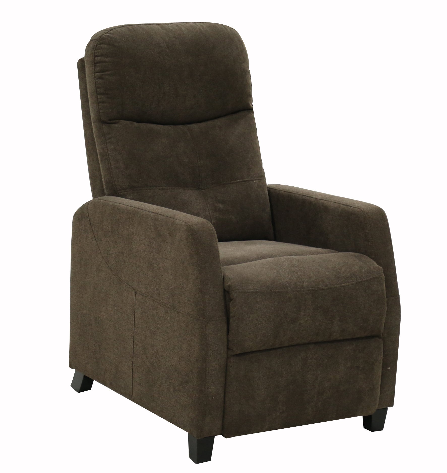 Annika Brown Chenille Upholstered Push Back Recliner Chair