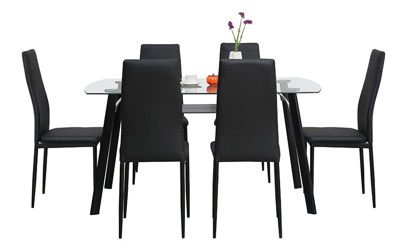 Malaysian Glass Dining Table 6 Seater