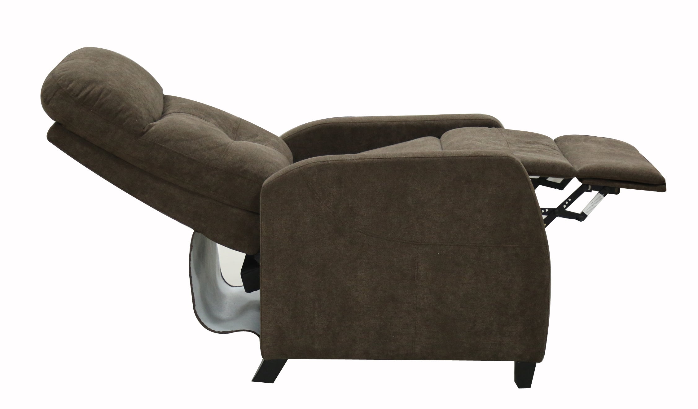 Annika Brown Chenille Upholstered Push Back Recliner Chair