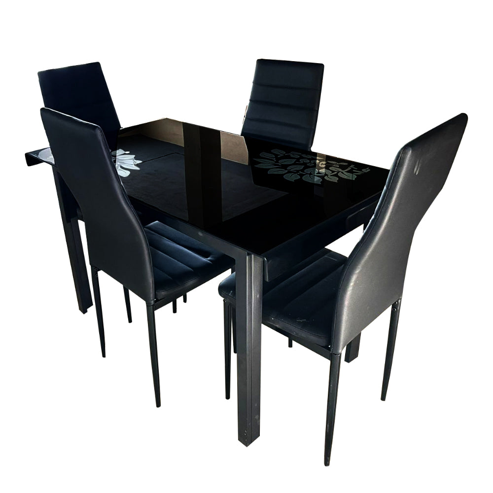 DineVogue 4 Seater Glass Dining Table