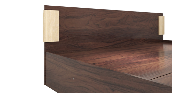 Nook Engineered Wood Queen Size Box Storage Platform Bed in Walnut Finish