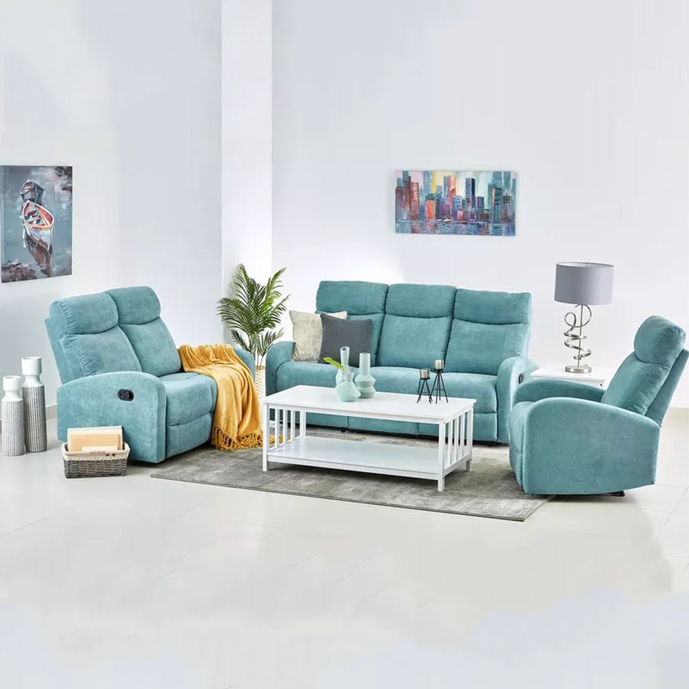 Opulent 3+2+1 Seater Blue Color Manual Recliner