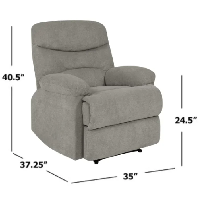 Sakura Upholstered Manual Push Grey Recliner