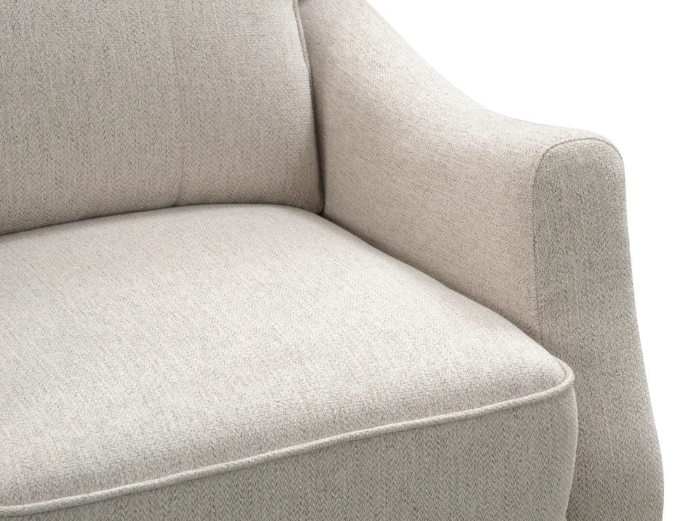 Bantia Calvin Fabric Tufted Push-Back Recliner - Cream