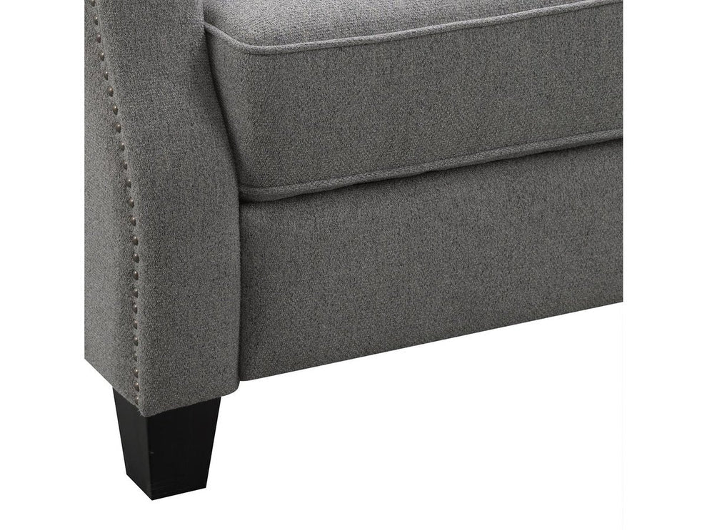 Bantia Calvin Fabric Tufted Push-Back Recliner - Gray