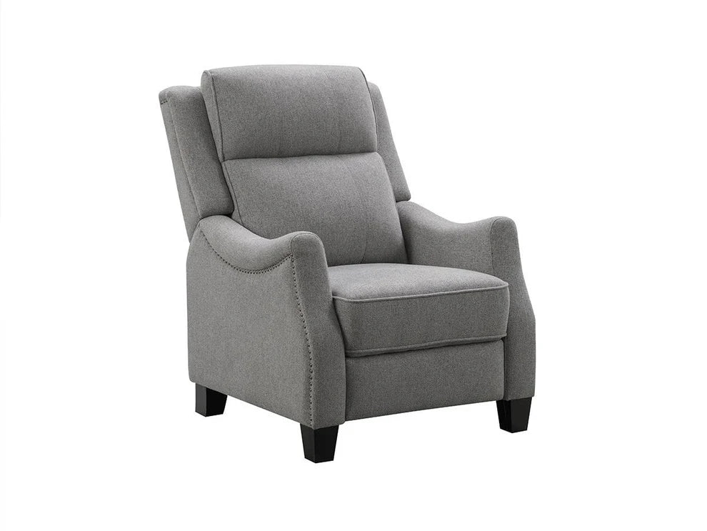 Bantia Calvin Fabric Tufted Push-Back Recliner - Gray