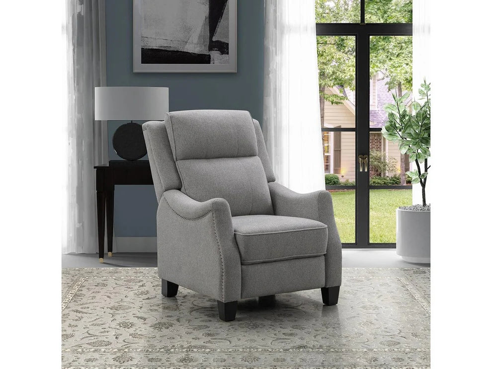 Bantia Calvin Fabric Tufted Push-Back Recliner - Gray