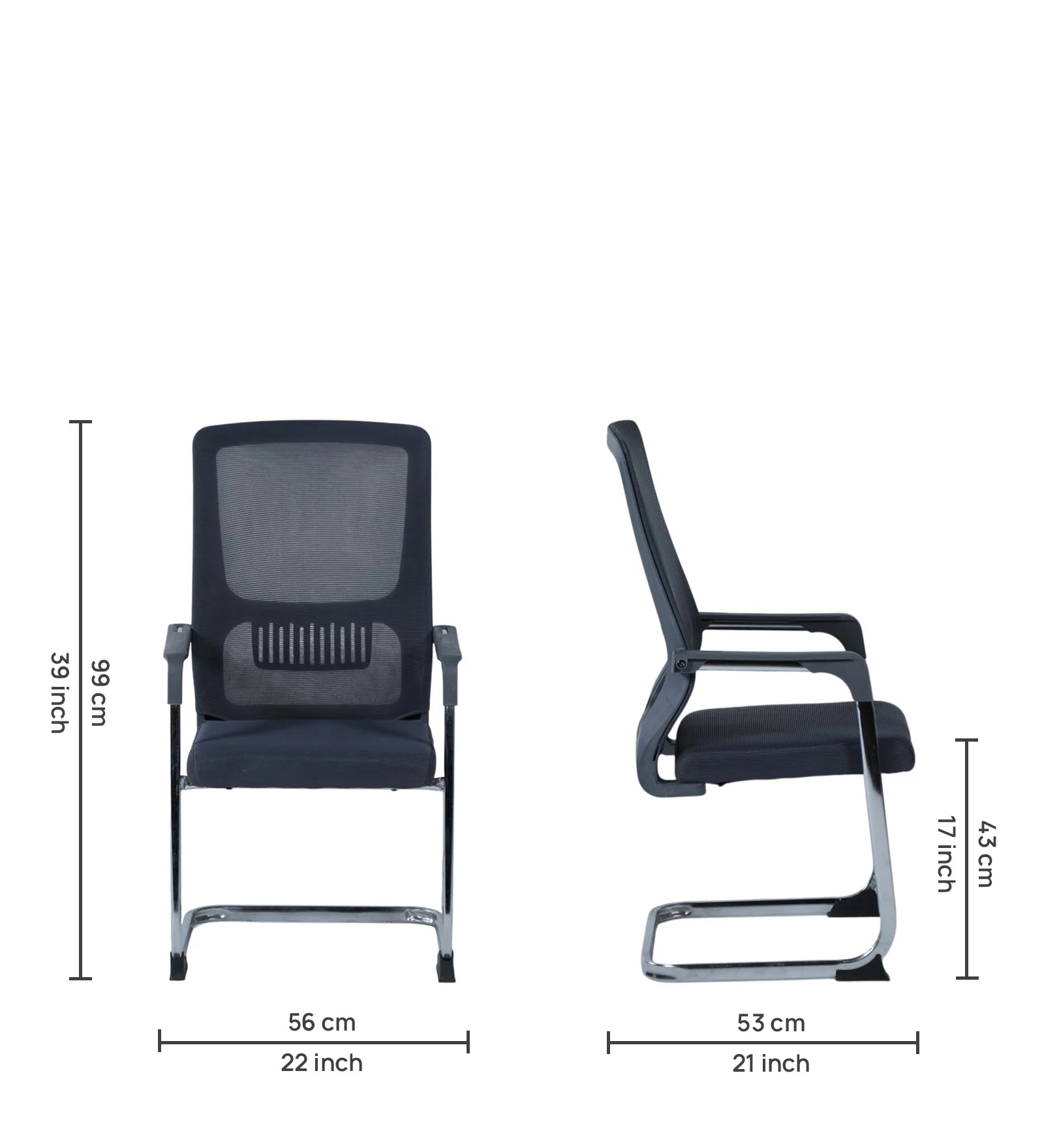 Bantia Fenton Mesh Visitor Chair in Black