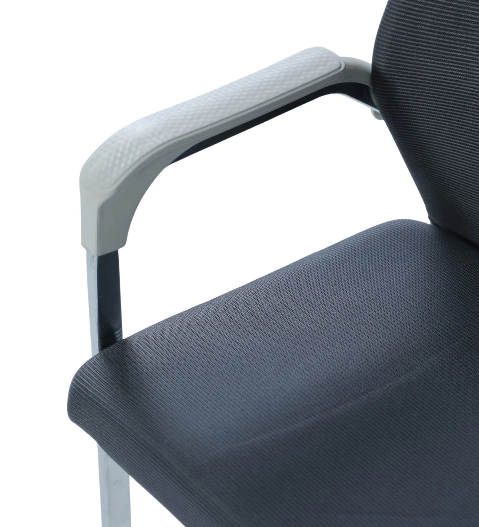 Bantia Fenton Mesh Visitor Chair in White Grey Colour