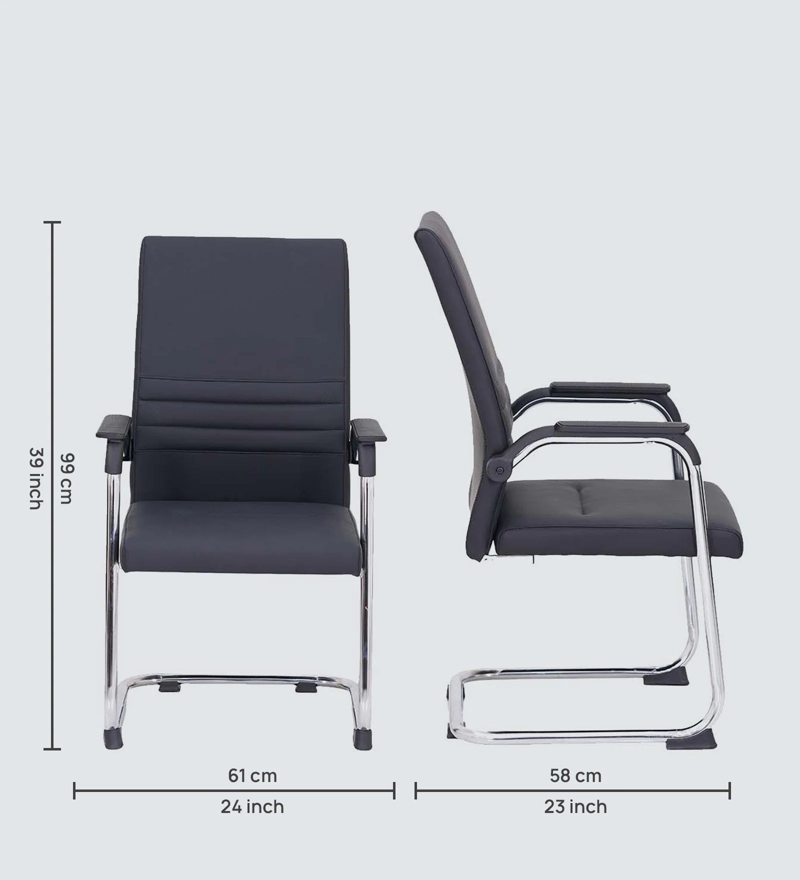 Bantia Melaka Malaysian Leatherette Visitor Chair In Black