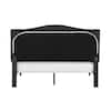 Bantia Dogwood Charcoal Gray Upholstered Queen Platform Bed with Arched Nailhead Headboard