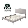 Bantia Dogwood Sand Beige with Arched Nailhead Headboard Upholstered Queen Platform Bed