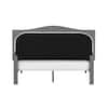 Bantia Dogwood Stone Silver Upholstered Queen Platform Bed with Arched Nailhead Headboard