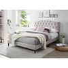Bantia Driftwood Sand Beige Upholstered Queen Platform Bed with Tufted Arched Headboard
