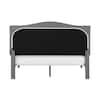 Bantia Driftwood Stone Silver Upholstered Queen Platform Bed with Tufted Arched Headboard
