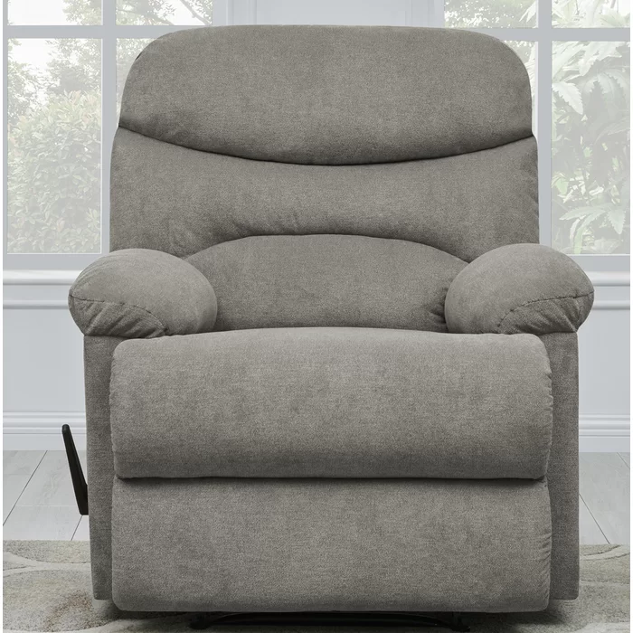 Sakura Upholstered Manual Push Grey Recliner