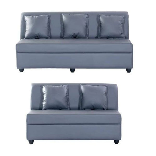 Bantia Delta Leatherette 3+2 Grey Sofa Set