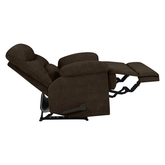 Sakura Upholstered Manual Push Chocolate Brown Recliner