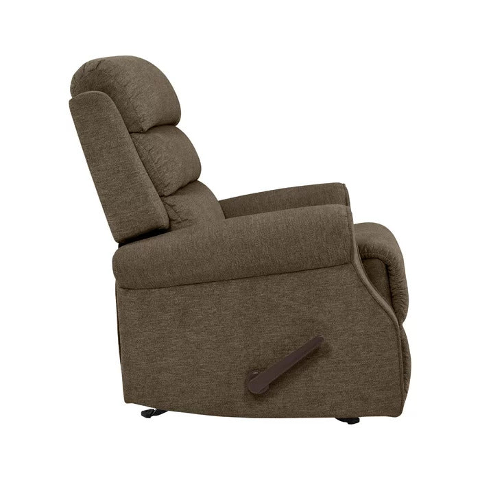 Sora Fabric Rocker Manual Brown Recliner