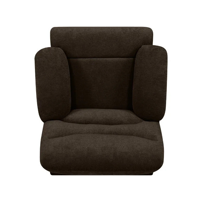 Sakura Upholstered Manual Push Chocolate Brown Recliner