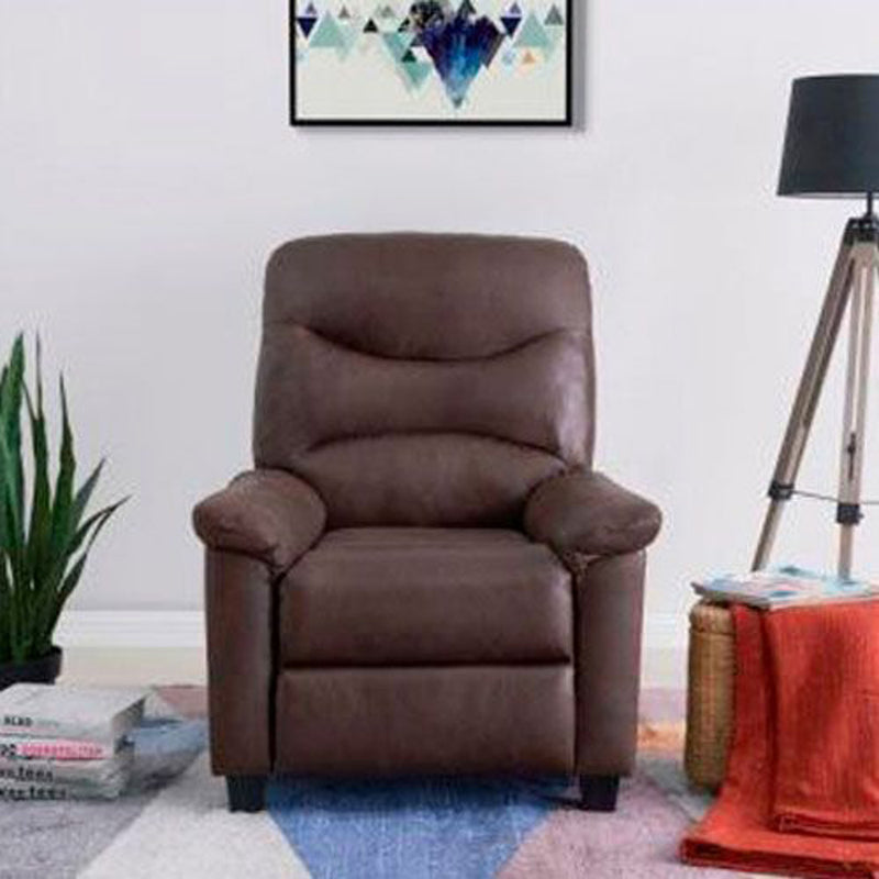 Venice Faux Suede Recliner Chair In Brown Colour
