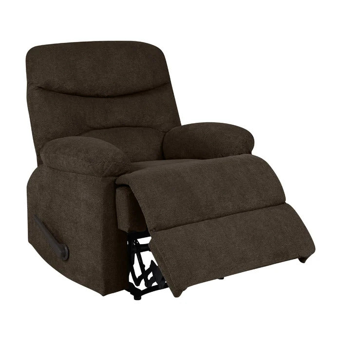 Sakura Upholstered Manual Push Chocolate Brown Recliner