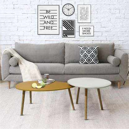 Bantia Engineered Wood Coffee Table  (Finish Color - White,yellow, DIY(Do-It-Yourself))