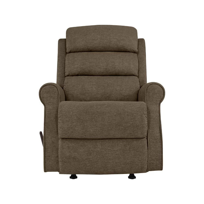 Sora Fabric Rocker Manual Brown Recliner