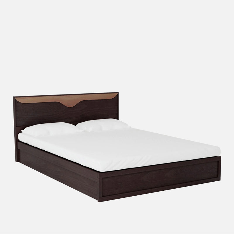 Greta Queen Size Bed in Wenge Finish with Drawer Storage