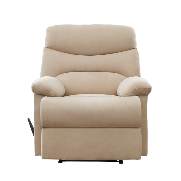 Sakura Upholstered Manual Push Beige Recliner