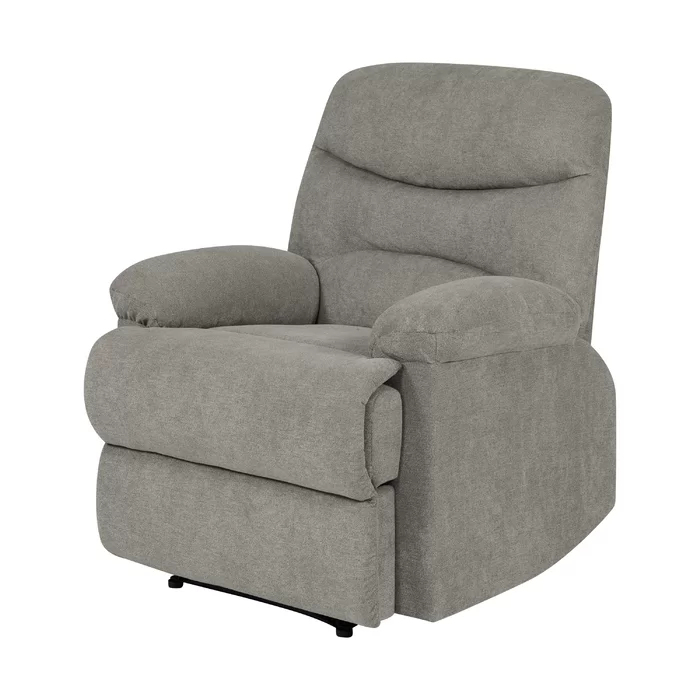 Sakura Upholstered Manual Push Grey Recliner