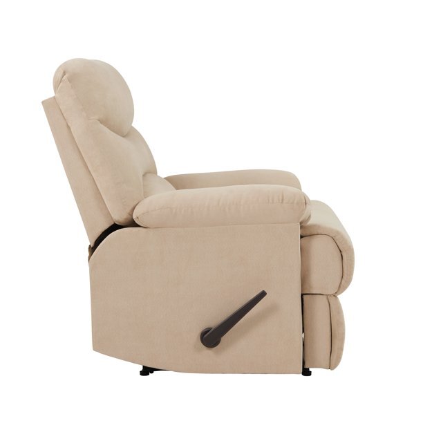 Sakura Upholstered Manual Push Beige Recliner