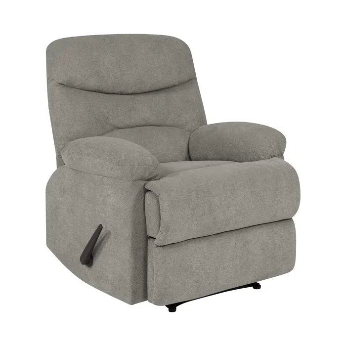 Sakura Upholstered Manual Push Grey Recliner