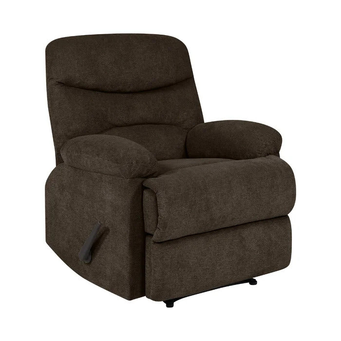 Sakura Upholstered Manual Push Chocolate Brown Recliner