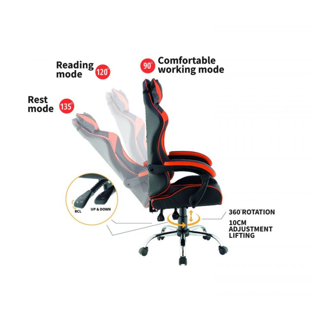 Quad Ergonomic Gaming Chair in Orange Colour