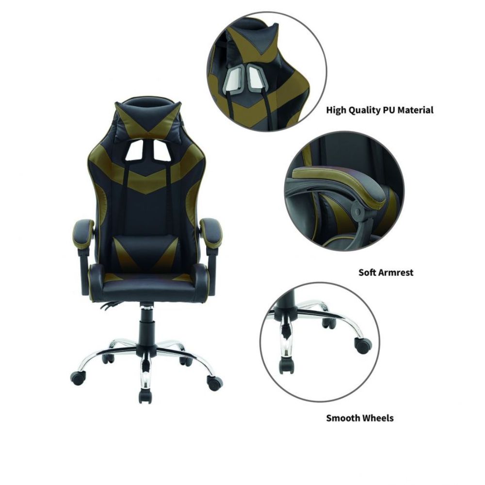 Quad Ergonomic Gaming Chair in Khaki Colour