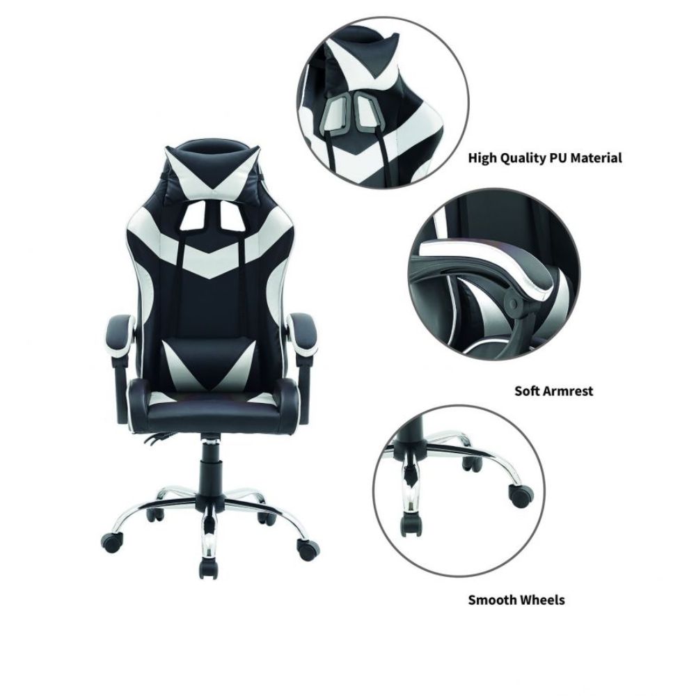 Quad Ergonomic Gaming Chair in White Colour