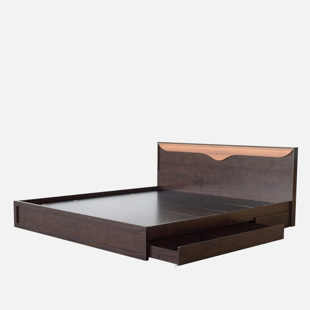 Greta King Size Bed in Wenge Finish with Drawer Storage