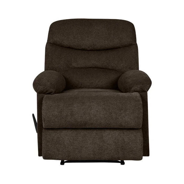 Sakura Upholstered Manual Push Chocolate Brown Recliner