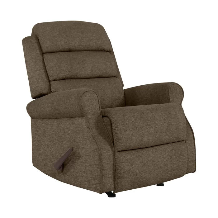 Sora Fabric Rocker Manual Brown Recliner