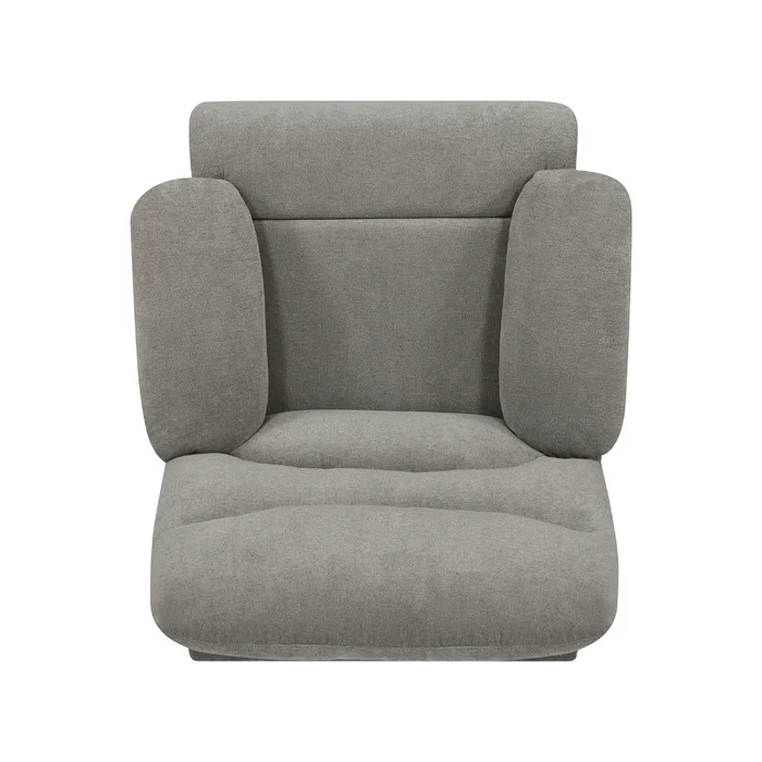 Sakura Upholstered Manual Push Grey Recliner