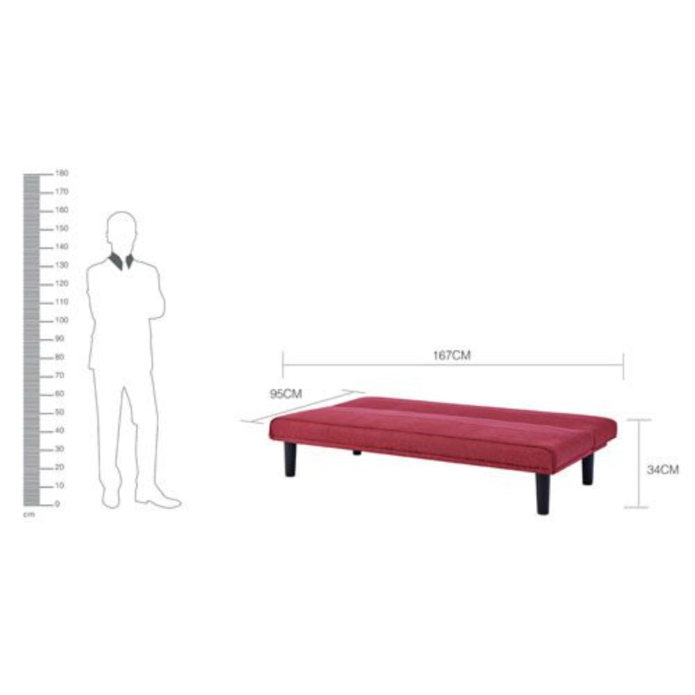 Ventura Sofa Cum Bed in Maroon Red