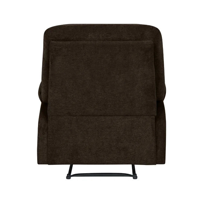 Sakura Upholstered Manual Push Chocolate Brown Recliner