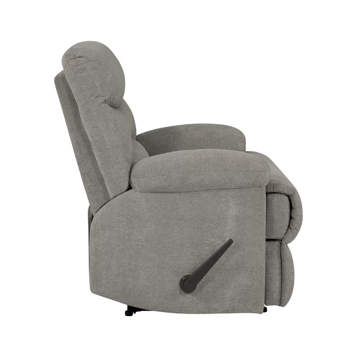 Sakura Upholstered Manual Push Grey Recliner