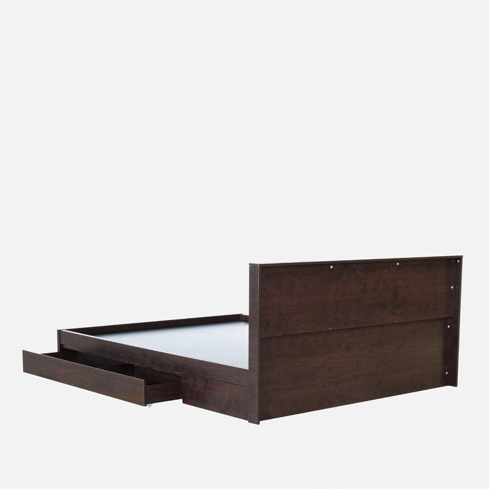 Greta Queen Size Bed in Wenge Finish with Drawer Storage