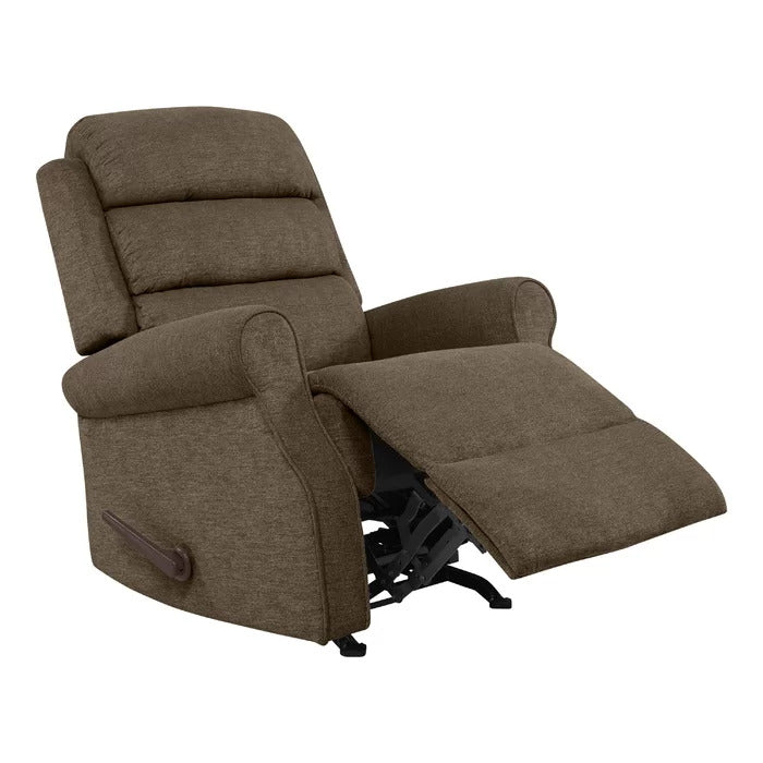 Sora Fabric Rocker Manual Brown Recliner