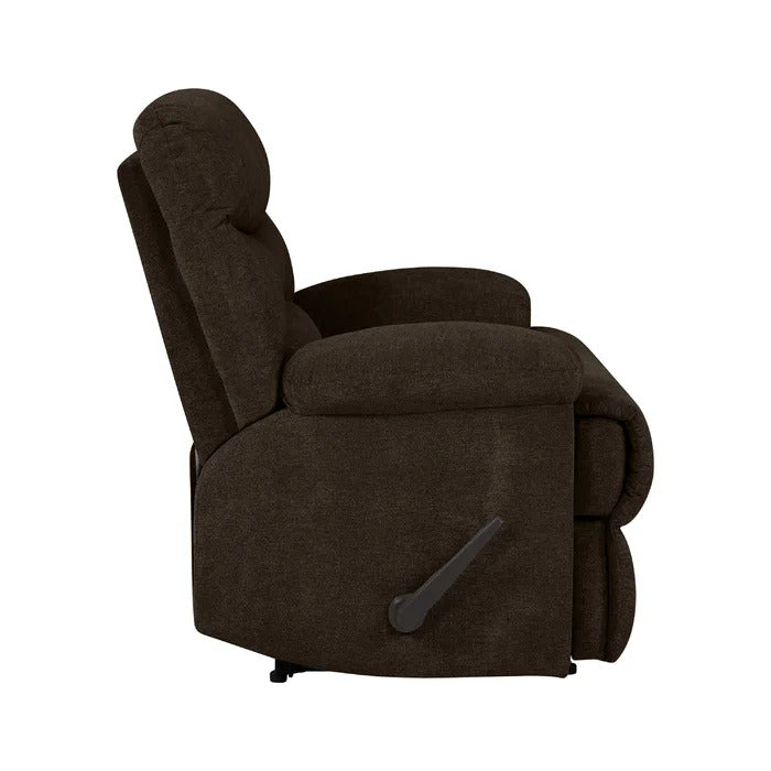 Sakura Upholstered Manual Push Chocolate Brown Recliner