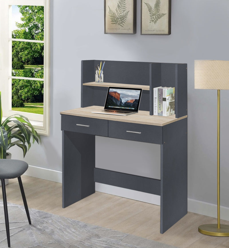 Bantia Engineered Wood Computer Desk  (Straight, Finish Color - Dark Grey, Knock Down)